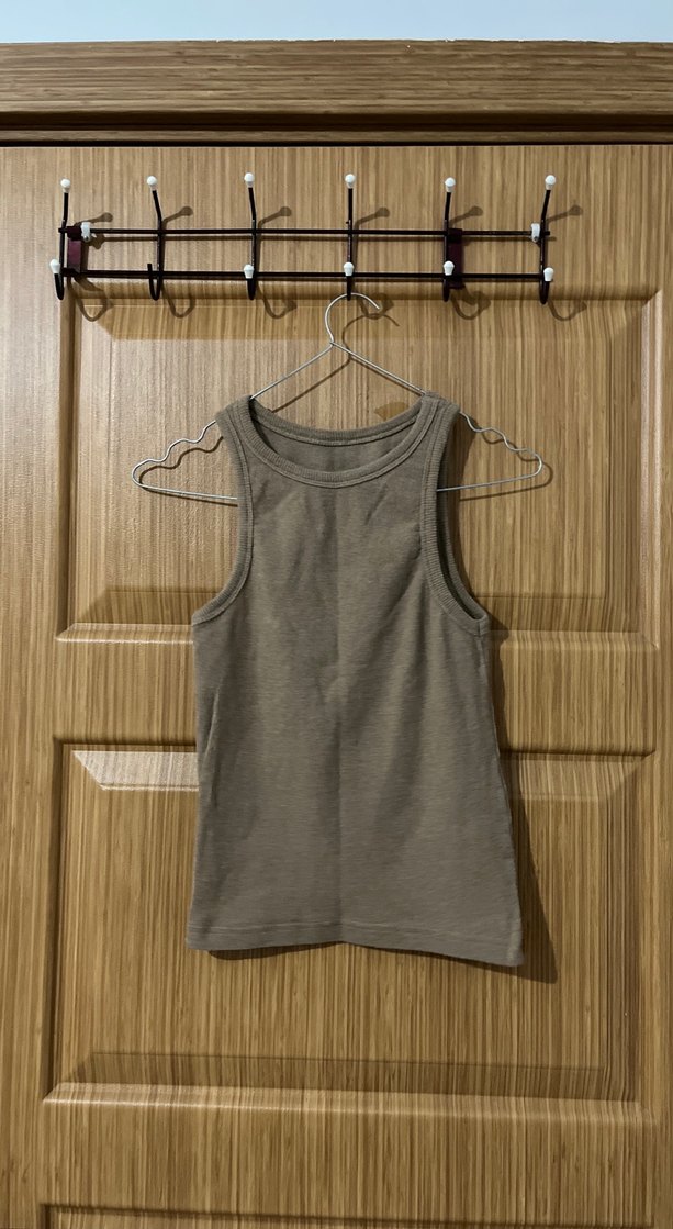 Kahverengi Kadın Kolsuz Slim Fit Atlet - Görsel 2