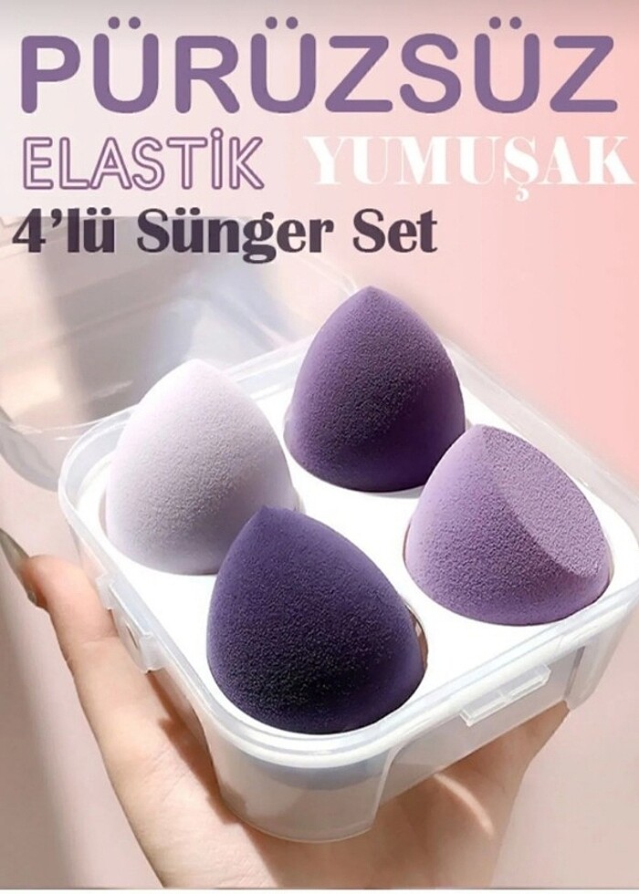 4'lü Makyaj Sünger Seti Kutulu - Görsel 2