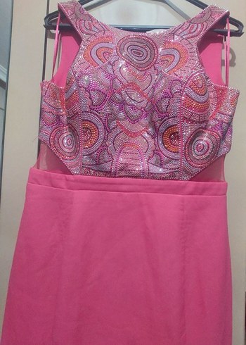 Pembe Uzun Balık Kadın Abiye Elbise - Görsel 3