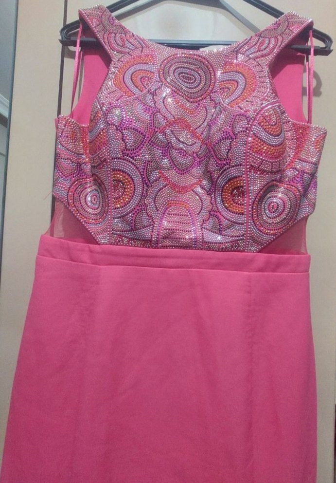 Pembe Uzun Balık Kadın Abiye Elbise - Görsel 3