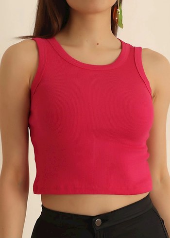 Fitilli Likralı Kadın Atlet Crop