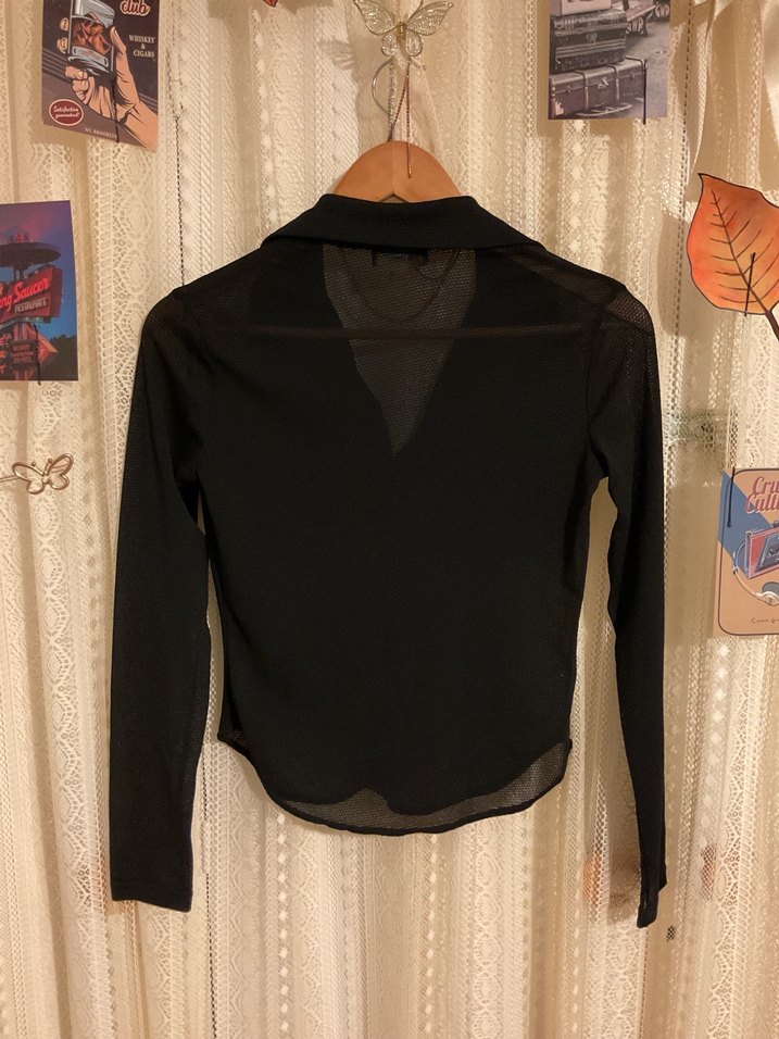 Düğmeli Siyah Kadın Gömlek - Görsel 4