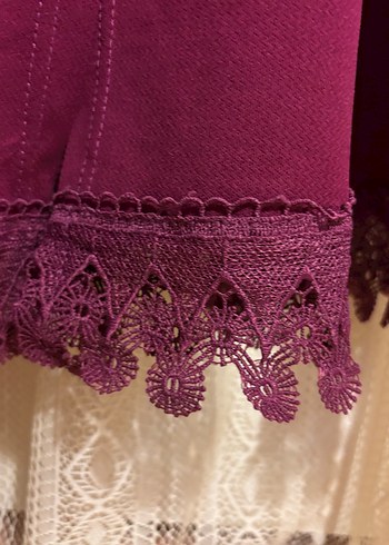 Düğmeli Bordo Uzun Kadın Elbise - Görsel 3