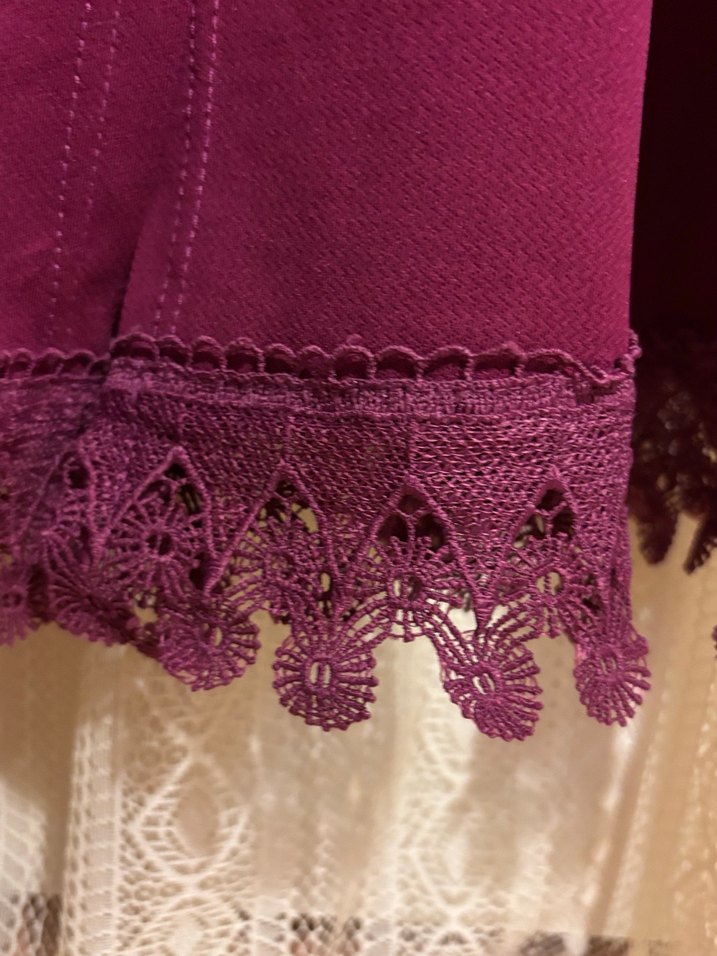 Düğmeli Bordo Uzun Kadın Elbise - Görsel 3