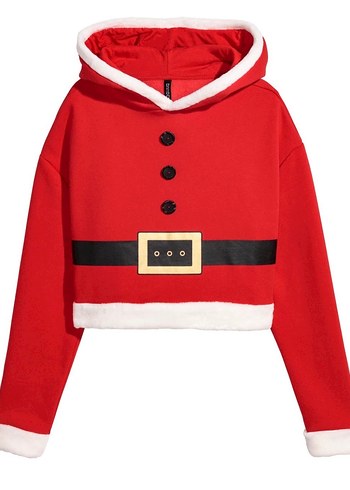 Kırmızı Yılbaşı Kadın Sweatshirt - Görsel 5