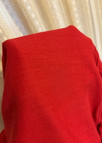 Turuncuya Dönük Kırmızı Keten Kadın Tulum - Görsel 7