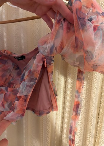 Bohem Çok Renkli Straplez Crop - Görsel 4