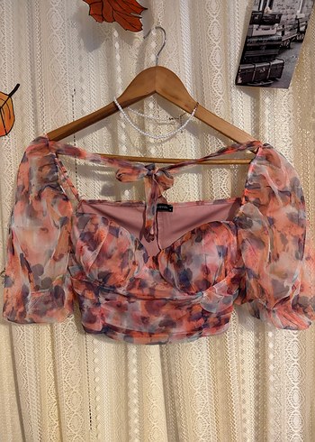 Bohem Çok Renkli Straplez Crop - Görsel 3