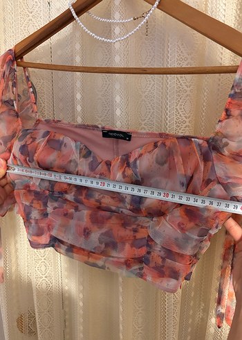 Bohem Çok Renkli Straplez Crop - Görsel 6