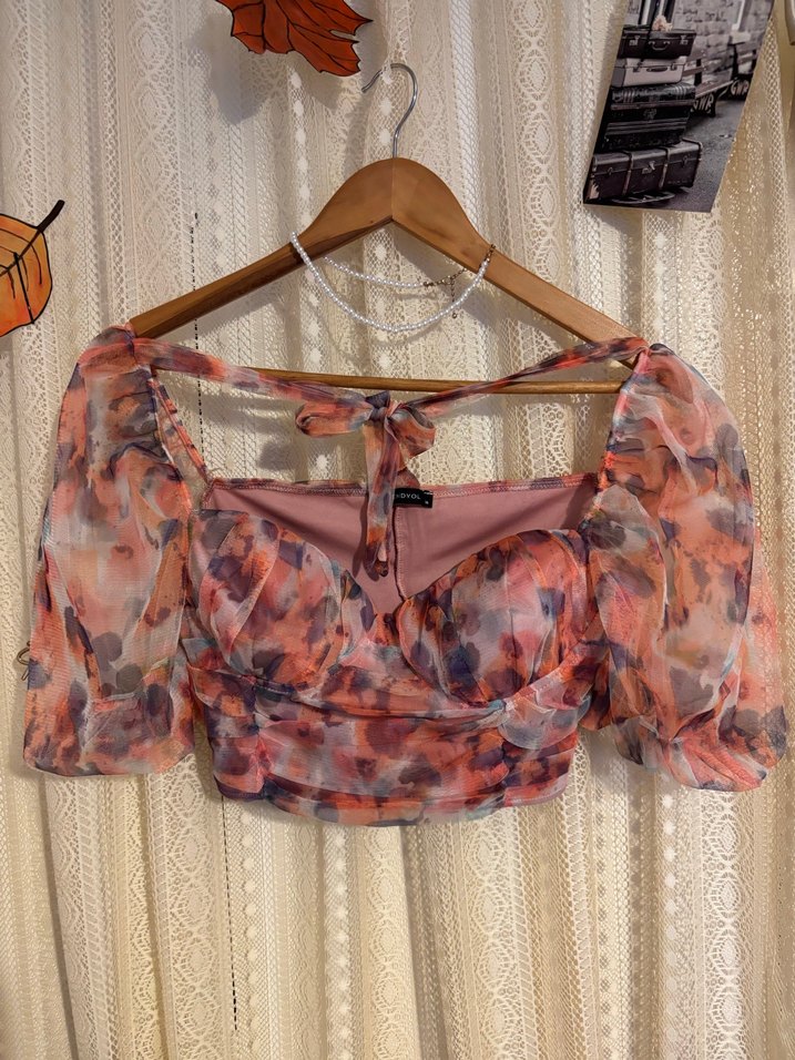 Bohem Çok Renkli Straplez Crop - Görsel 3