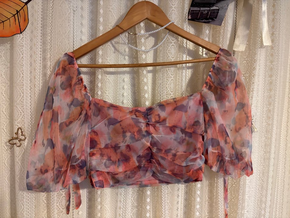 Bohem Çok Renkli Straplez Crop - Görsel 2