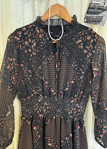 Siyah Bohem Midi Elbise - Görsel 5