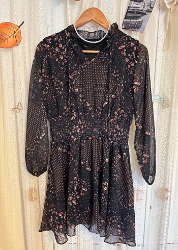 Siyah Bohem Midi Elbise - Görsel 3