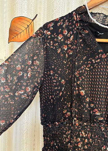 Siyah Bohem Midi Elbise - Görsel 4