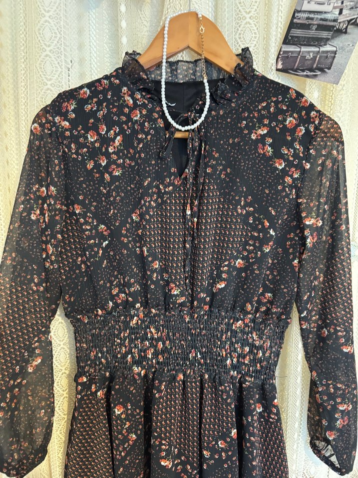 Siyah Bohem Midi Elbise - Görsel 5