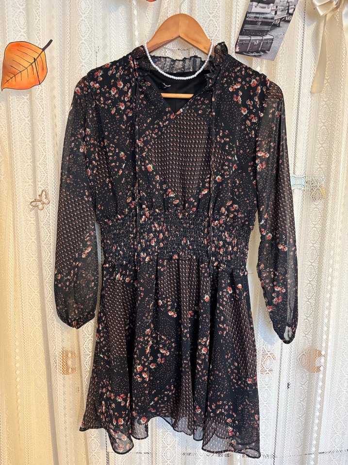 Siyah Bohem Midi Elbise - Görsel 3