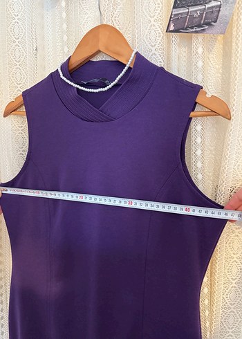 Mor Kolsuz Midi Elbise - Görsel 4
