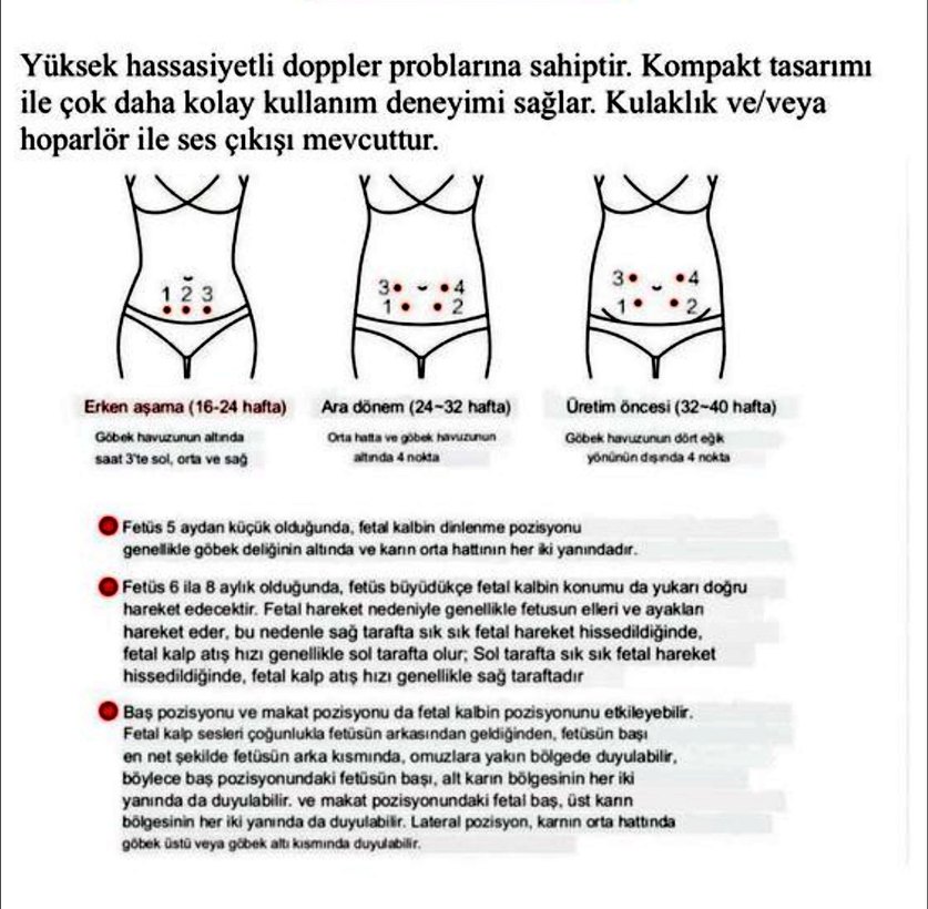 Bebek Dinleme Cihazı Beyaz-Gri - Görsel 5