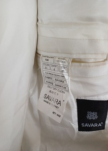 Beyaz Erkek Takım Elbise, Normal Boy, Düğmeli - Görsel 2