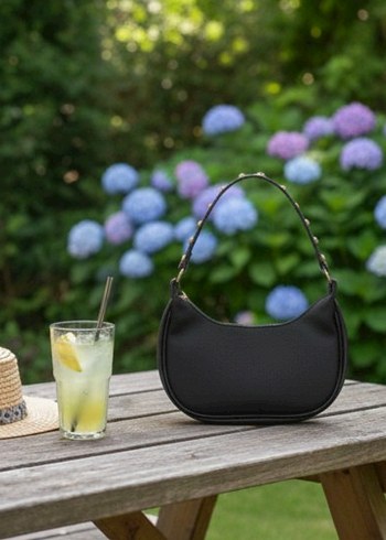 Siyah Deri Kadın Omuz Çantası - Görsel 2