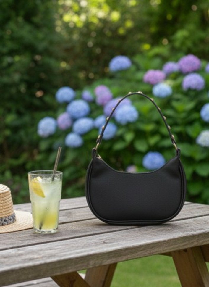 Siyah Deri Kadın Omuz Çantası - Görsel 2