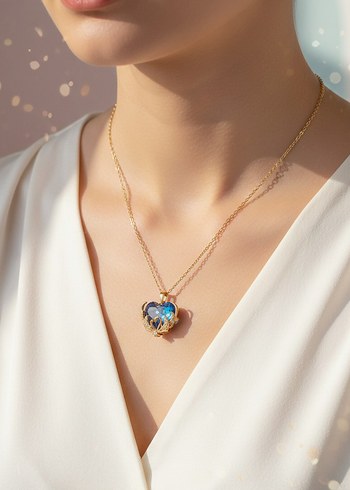 Renkli Zincir Detaylı Mini Bohem Kolye - Görsel 2