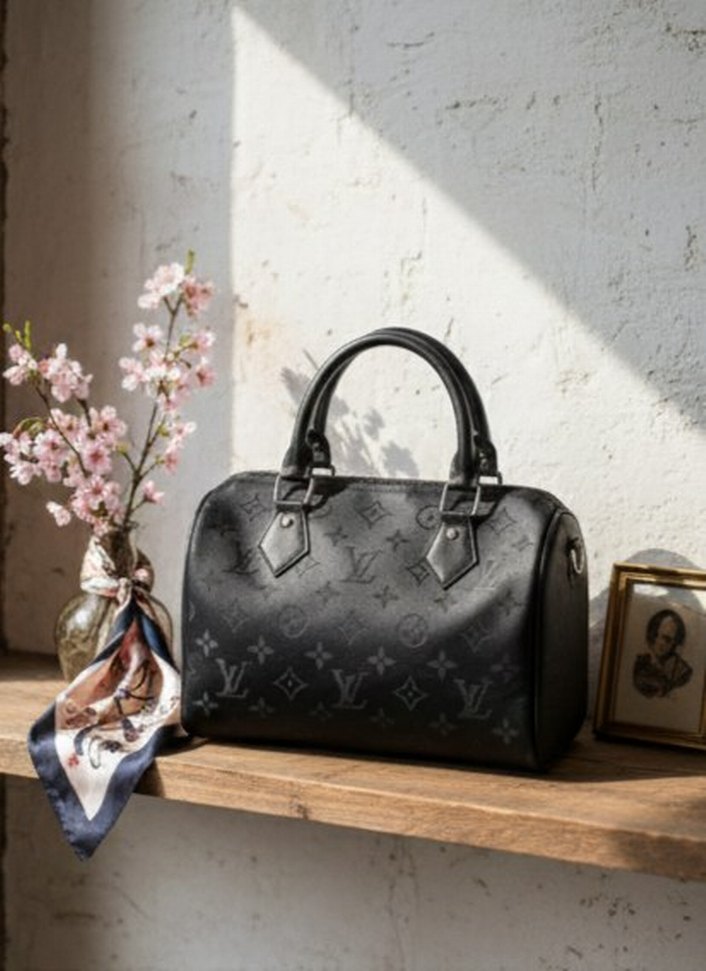 Klasik Siyah Deri Kadın El Çantası - Görsel 2