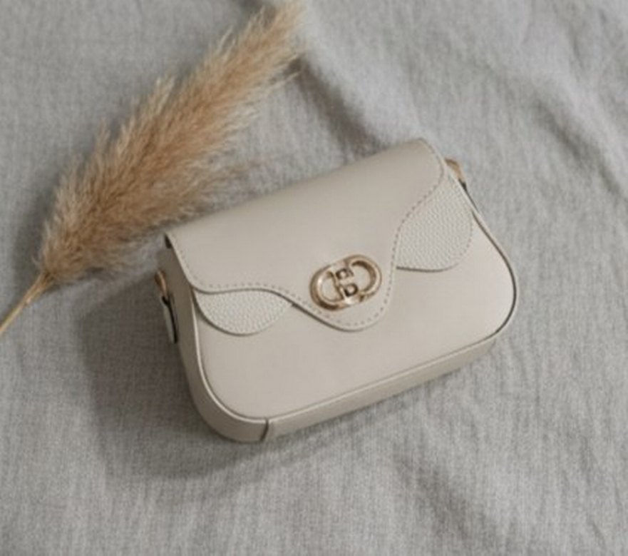 Krem Deri Minimalist Kadın Çanta - Görsel 3