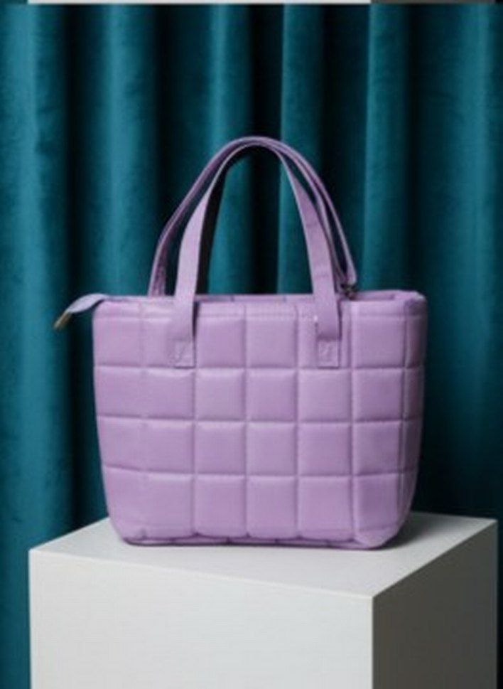 Mor Kareli Deri Kadın Çantası - Görsel 3