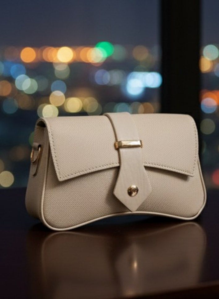 Bej Deri Tokalı Kadın Çanta - Görsel 3