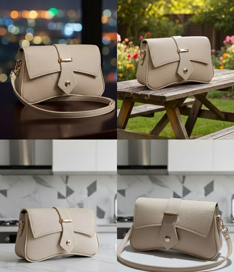 Bej Deri Tokalı Kadın Çanta - Görsel 4