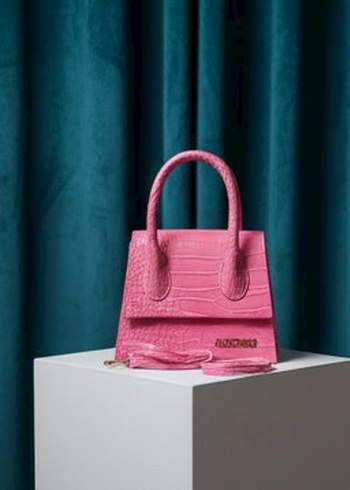 Pembe Deri Yılan Desenli Kadın Çanta - Görsel 2