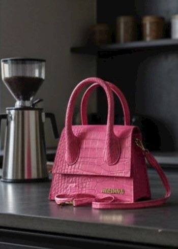 Pembe Deri Yılan Desenli Kadın Çanta - Görsel 3