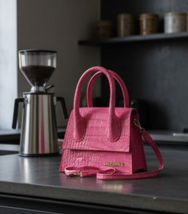 Pembe Deri Yılan Desenli Kadın Çanta - Görsel 3