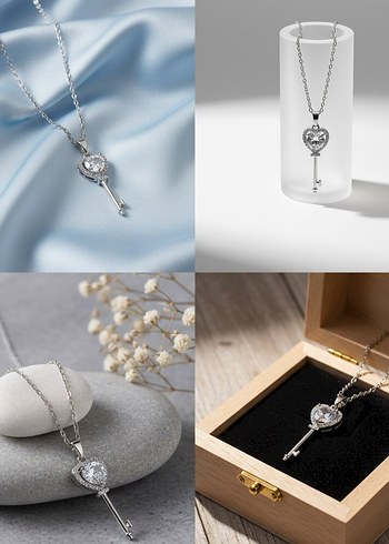 Renkli Taşlı Modern Klasik Kadın Kolye - Görsel 4