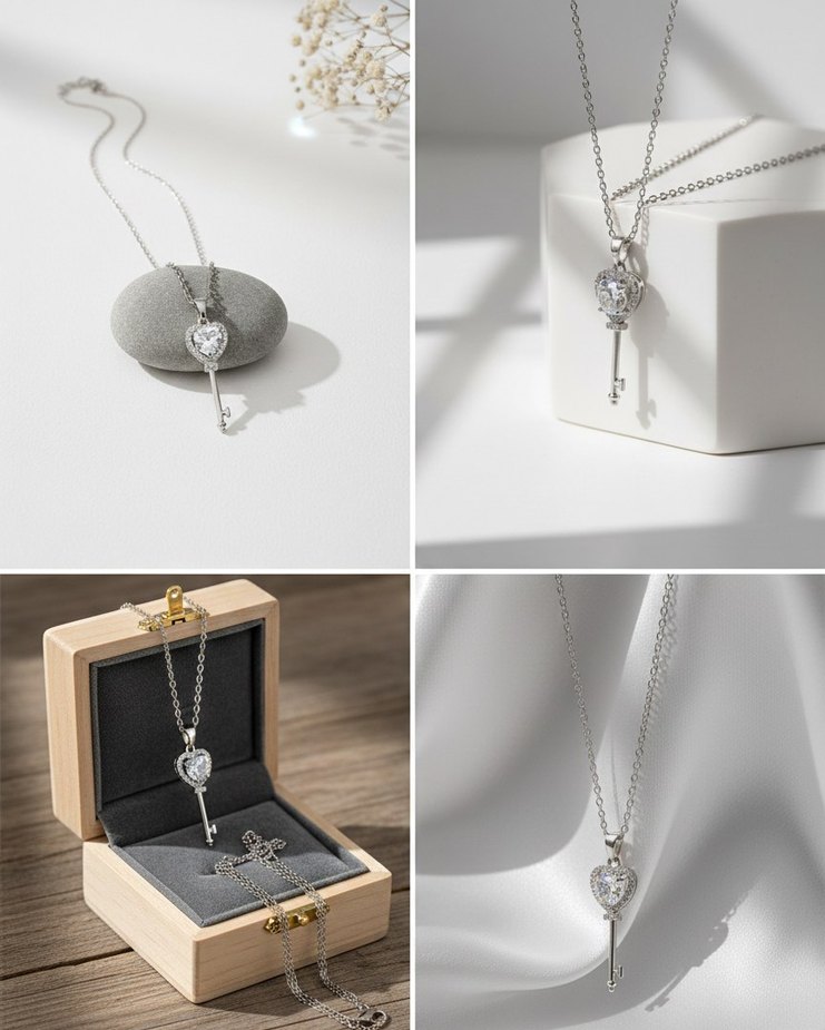 Renkli Taşlı Modern Klasik Kadın Kolye - Görsel 5