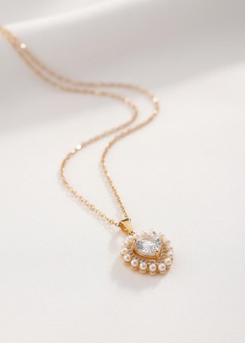 Altın Renkli Zincir Detaylı Midi Kolye - Görsel 2