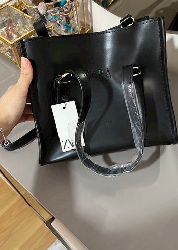 Zara Siyah Deri Kadın Çanta - Görsel 3