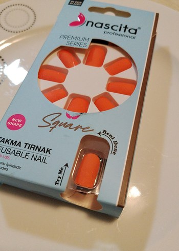 Nascita Turuncu Kare Tırnak Süsleri - Görsel 3