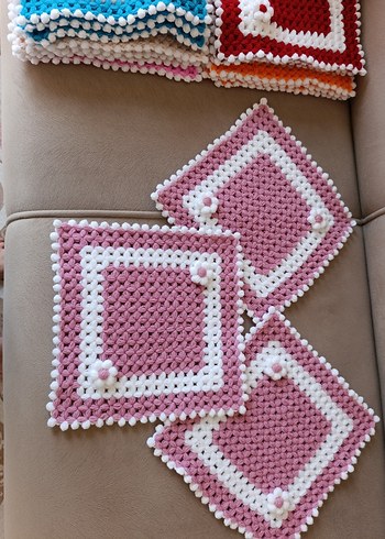 Renkli Örgü Banyo lif ve ipleri - Görsel 5