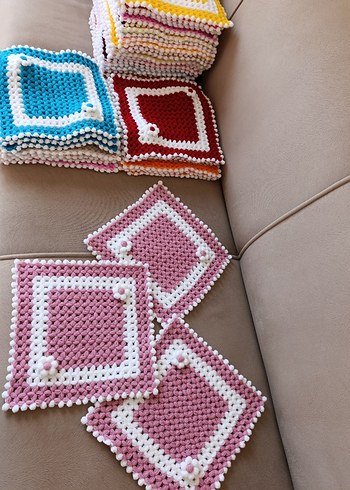 Renkli Örgü Banyo lif ve ipleri - Görsel 4