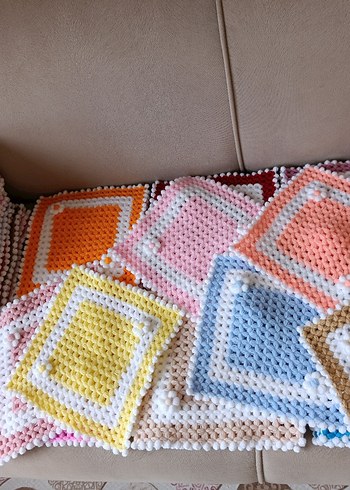 Renkli Örgü Banyo lif ve ipleri - Görsel 9