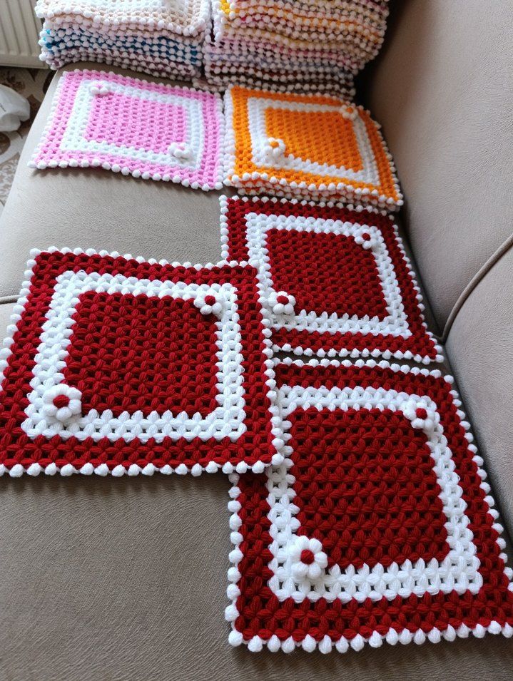 Renkli Örgü Banyo lif ve ipleri - Görsel 2