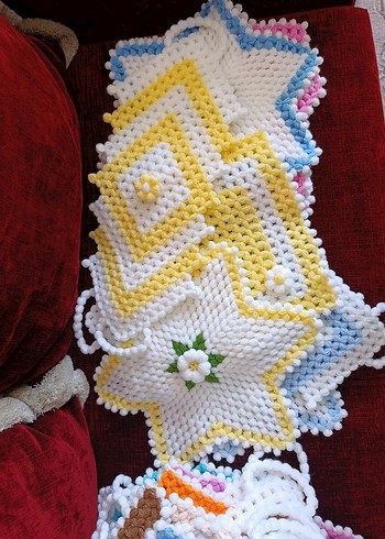 70 adet Renkli Örgü Banyo Süngeri Seti lif - Görsel 17