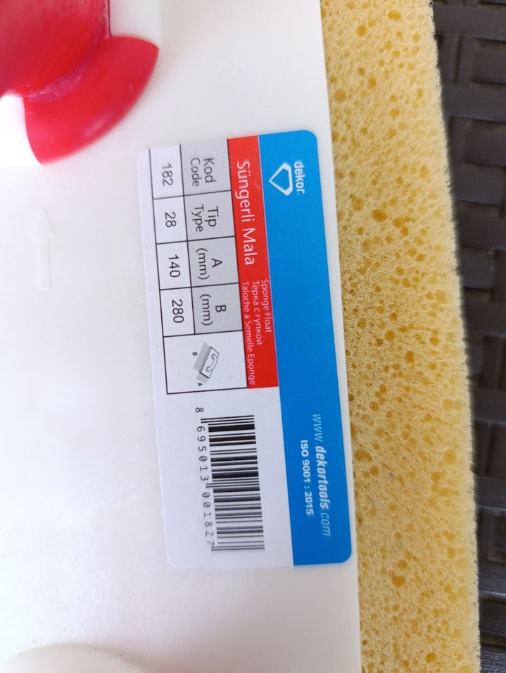 Sünger Mala Kırmızı Saplı Beyaz - Görsel 3