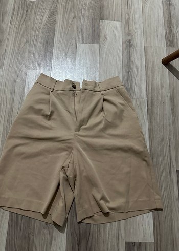 Bej Mini Kumaş Pantolon bayan - Görsel 2