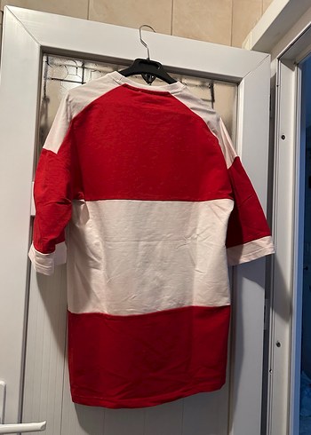 Kısa Kollu Kırmızı Beyaz Erkek Tişört - Görsel 2