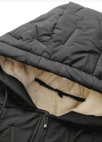 Erkek Siyah Kapüşonlu Fermuarlı Polar Takım - Görsel 4