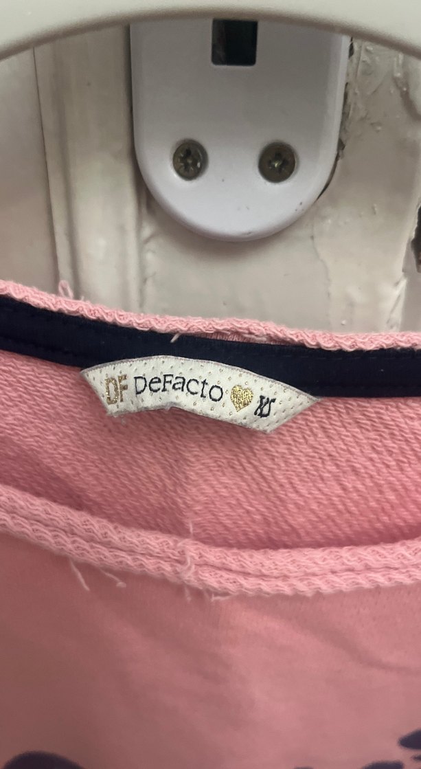 Kız Çocuk Pembe Uzun Kollu Baskılı Tişört - Görsel 3