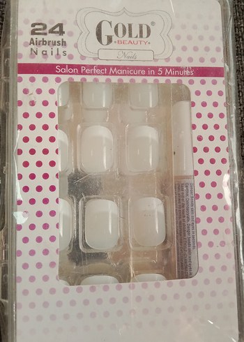 Beyaz french takma Tırnak Seti 24 Parça - Görsel 2